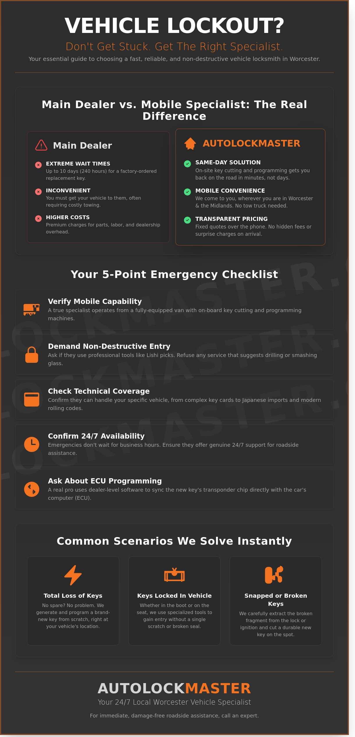 Choosing a Vehicle Locksmith in Worcester: The 2026 Essential Checklist - Infographic