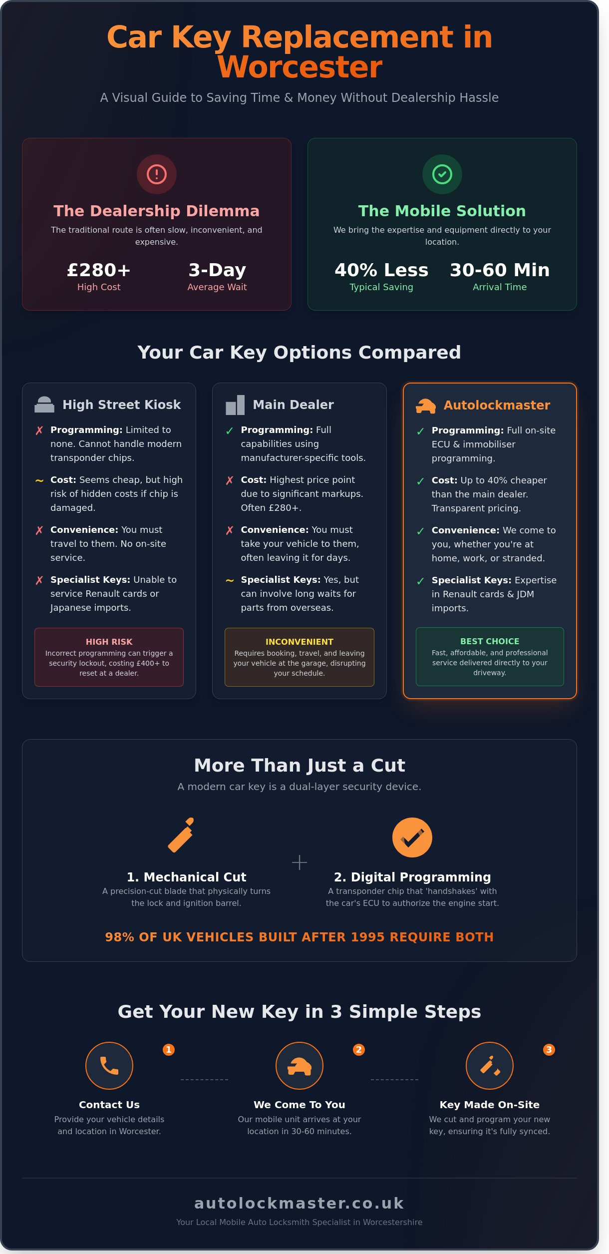 Key Copy Near Me in Worcester: Your Complete Guide to Mobile Car Key Duplication - Infographic