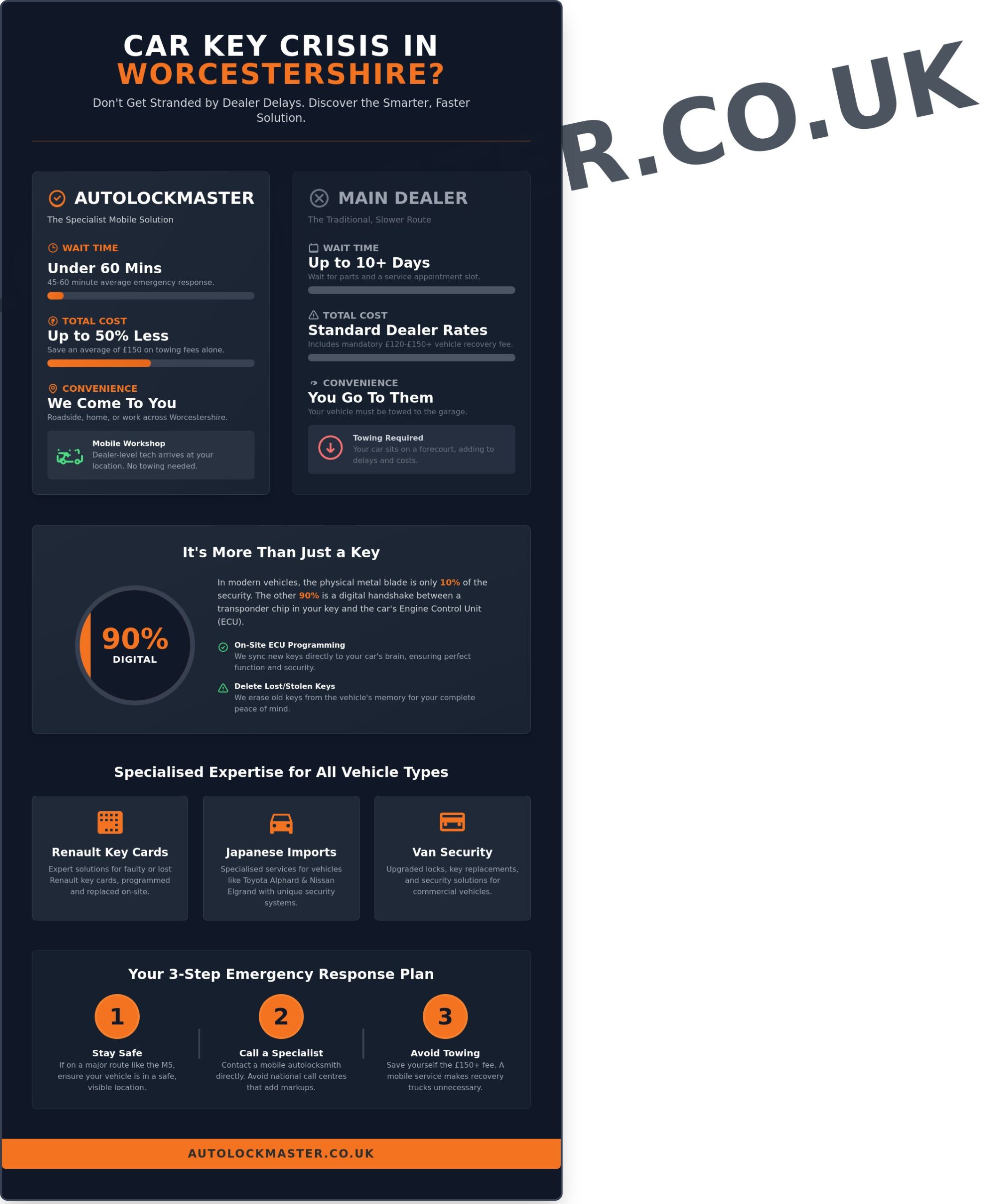 Professional Autolocksmith in Worcester: Emergency Mobile Car Key Services - Infographic