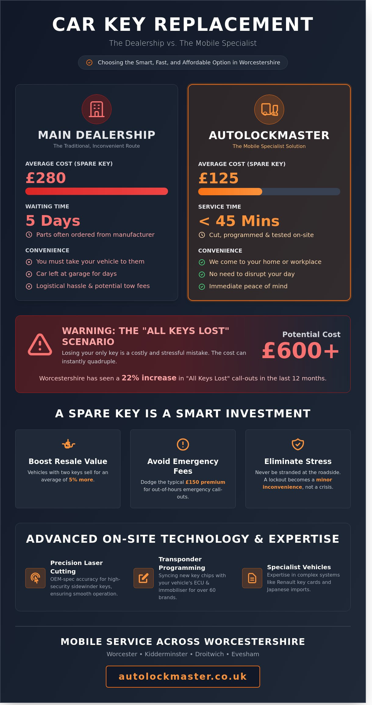 Professional Auto Key Copy in Worcester: Fast Mobile Service 2026 - Infographic
